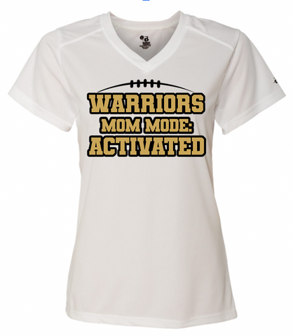 Weston Warriors MOM MODE Ladies V-Neck Tee - Adult Sizes-(2 Colors & Fabrics)