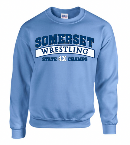 Somerset Wrestling 2025 Blue Crew Fan Sweatshirt - Adult Sizes-