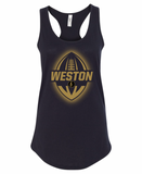 Weston Warriors Football 26 Racerback Ladies Tank -Youth & Adult Sizes-(2 Colors & 2 Fabrics)