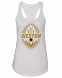 Weston Warriors Football 26 Racerback Ladies Tank -Youth & Adult Sizes-(2 Colors & 2 Fabrics)