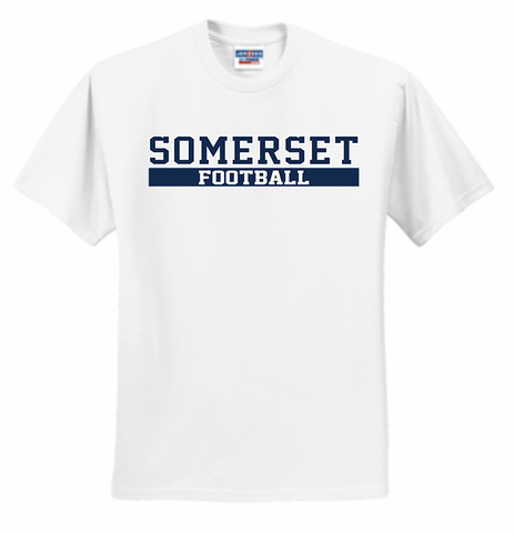 Somerset Panthers Football Letter 50/50 Blend TEE (3-Colors)