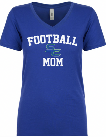 Somerset Canyons Football Mom BLEND V-Neck Tee- (4 Colors)