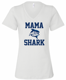 Spanish River MAMA SHARK  Ladies Blend V-Tee (3- Colors)