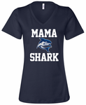 Spanish River MAMA SHARK  Ladies Blend V-Tee (3- Colors)