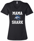 Spanish River MAMA SHARK  Ladies Blend V-Tee (3- Colors)